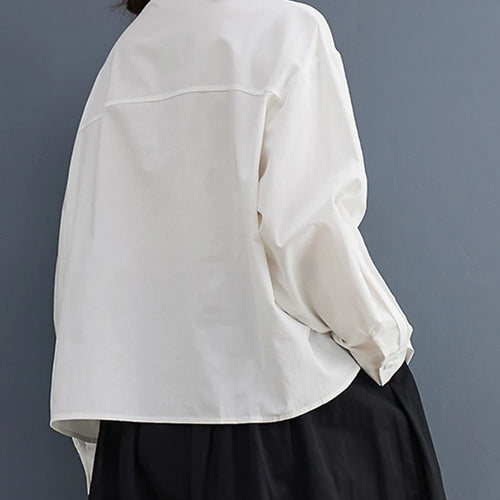 Load image into Gallery viewer, Women Black Vintage Buckle Big Size Elegant Blouse New Lapel Long Sleeve Shirt Fashion Tide Spring Autumn 2025 1DH6749
