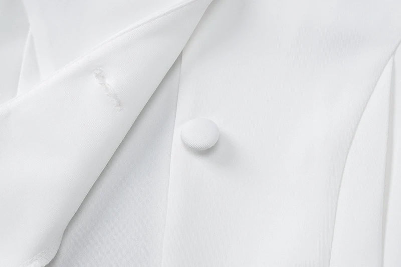 Women's Summer Solid Color Sexy Deep V Mini Dress Single Breasted  Long Sleeves Ruffled Edge Elegant Bodycon Dresses