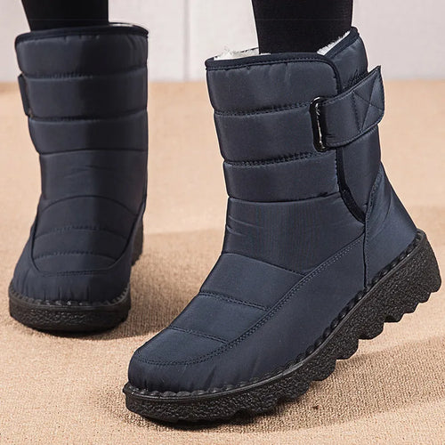 Load image into Gallery viewer, Women Boots 2025 Winter Shoes Woman Waterproof Snow Boots Winter Warm Fur Botas Mujer Korea Style Black Ankle Boots For Women
