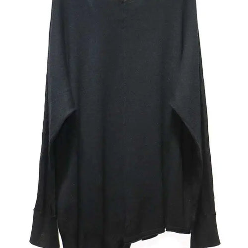 Load image into Gallery viewer, Women Gray Black Brief Irregular Big Size Casual T-shirt New V-Neck Long Sleeve Fashion Tide Spring Autumn 2025 1DJ0234
