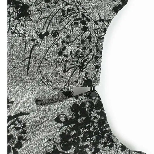 Load image into Gallery viewer, Women Gray Printed Vintage Hem Pleated Big Size Vest Dress New Round Neck Sleeveless Fashion Spring Autumn 2025 1DH9454
