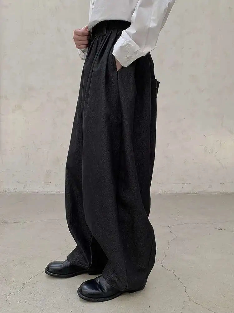 High Waist Blue Black Brief Long Casual Wide Leg Denim Pants New Trousers Women Fashion Tide Spring Autumn 2025 1DH8389