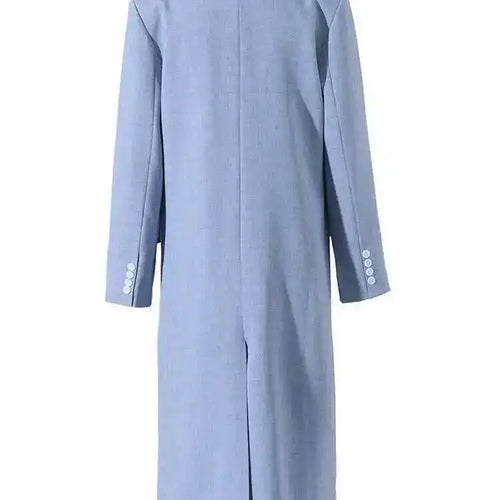 Load image into Gallery viewer, Women Blue Big Size Long Elegant Blazer New Lapel Long Sleeve Loose Fit Jacket Fashion Tide Spring Autumn 2025 2AAA0
