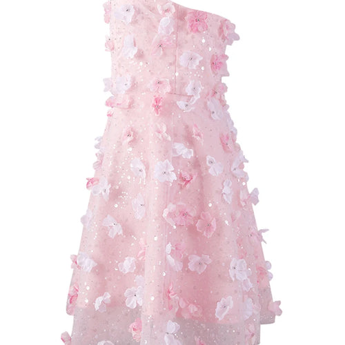 Load image into Gallery viewer, Women Three-dimensional Flower Rhinestones Mini Strapless Dress New Sleeveless Fashion Tide Spring Autumn 2025 CPG2978
