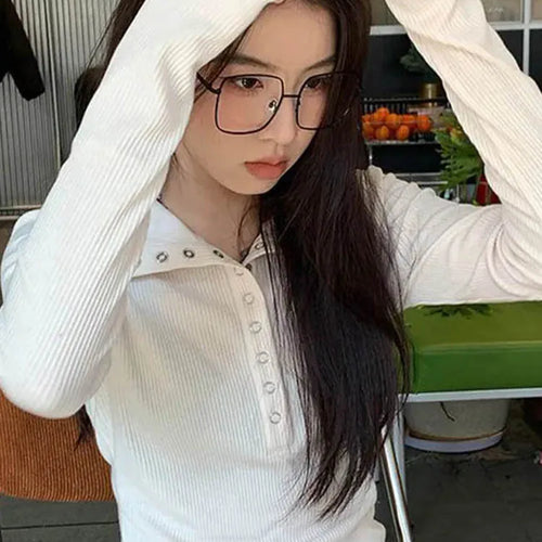 Load image into Gallery viewer, Women&#39;s Y2K Knitted Sweater Long Sleeve Slim Fit Pullover Top for Autumn Winter Versatile Bottoming Layer All Match Design
