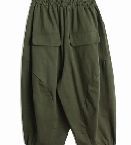 High Elastic Waist Army Green Casual Pocket Long Harem Pants New Trousers Women Fashion Tide Spring Autumn 2025 1DH6194