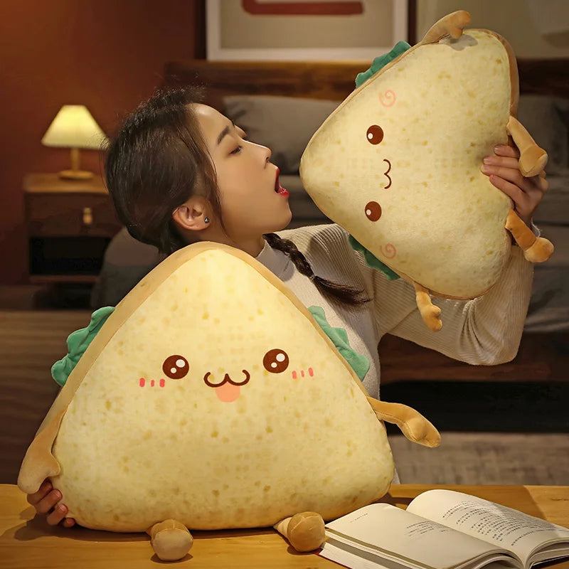 Simulation Food Sandwich Cake Plush Toy Cute Bread Stuffed Doll Soft Nap Sleep Pillow Sofa Bed Cushion Creative Birthday Gift