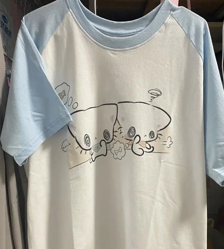 Japanese Shirts for Women Cute T Shirts Oversized Tops Short Sleeve O-neck Tees Casual Fashion Camisetas Anime Summer Y2k Tshirt