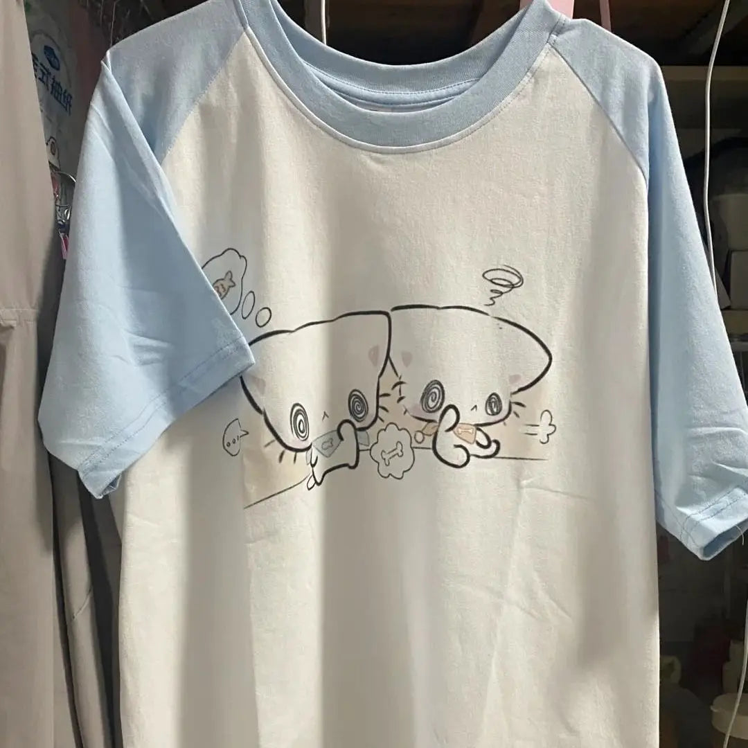 Japanese Shirts for Women Cute T Shirts Oversized Tops Short Sleeve O-neck Tees Casual Fashion Camisetas Anime Summer Y2k Tshirt