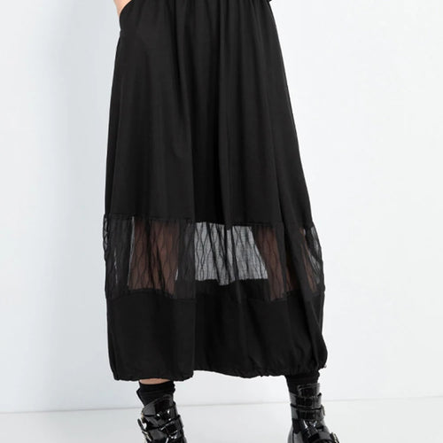 Load image into Gallery viewer, High Elastic Waist Black Mesh Perspective Casual Bud Half-body Skirt Women Fashion Tide New Spring Autumn 2025 1DJ0978
