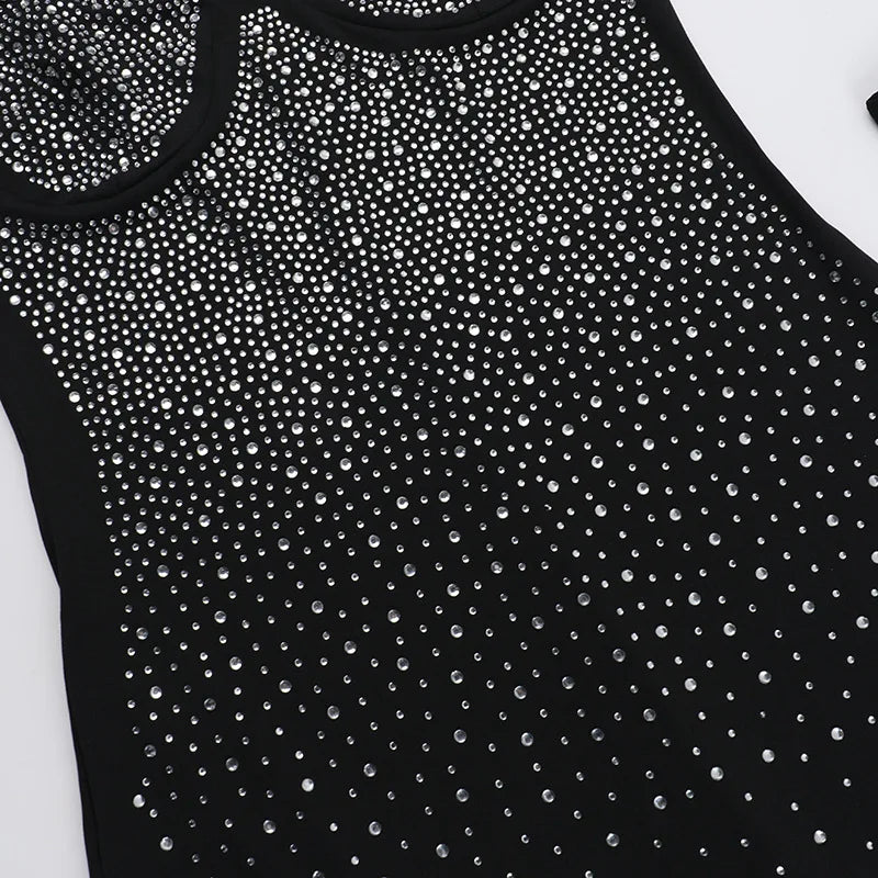 Glitter Spaghetti Strap Sexy Maxi Dress For Women Black Sparkle Off-shoulder Backless Bodycon Club Party Long Dress