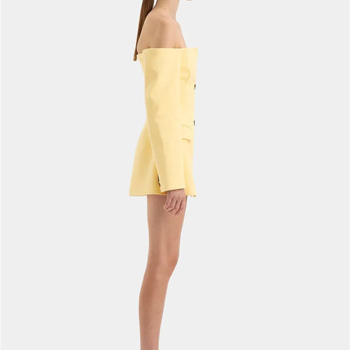 Load image into Gallery viewer, Off-shoulder Strapless Sexy Blazer Dress For Women Fashion Solid Zipper Two Pocket Long Sleeve Backless Mini Dress
