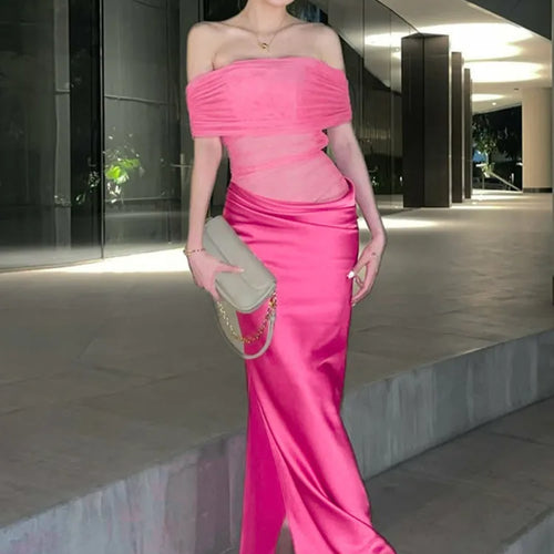 Load image into Gallery viewer, Off-shoulder Strapless Backless Sexy Maxi Dress For Women Gown Fashion Elegant Sleeveless Ruched Club Long Dress

