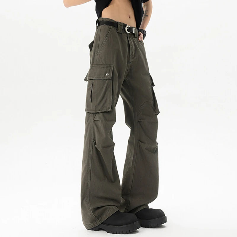 Men's Jeans New Summer American High Street Multi Pockets Design Straight Leg Fashion Male Casual Bottoms 2025 9W1642