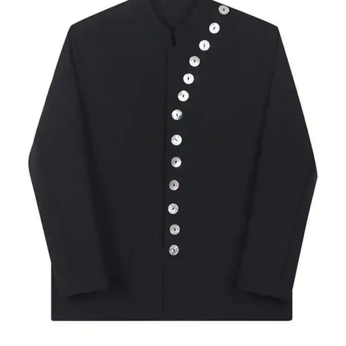 Load image into Gallery viewer, Women Asymmetry Shell Button Big Size Blazer New Stand Collar Long Sleeve Jacket Fashion Tide Autumn Winter 2025 1DF3654
