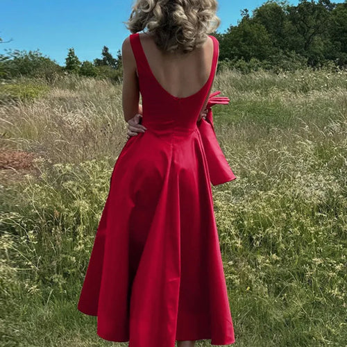 Load image into Gallery viewer, Backless A-line Maxi Dress For Women Fashion Solid O Neck Sleeveless Long Dress Ladies Gown High Waist Tank Dresses
