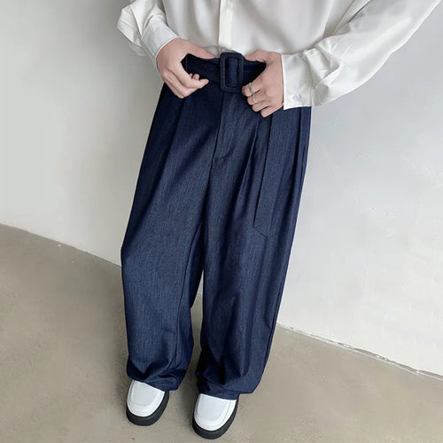 Load image into Gallery viewer, Chic Men&#39;s Casual Pants Droop Loose Straight Bottom Wide Leg Solid Color Male Trousers Summer Simple 9C6408
