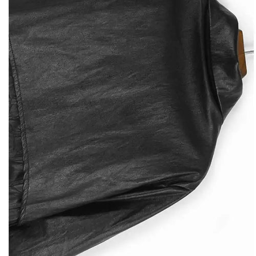 Load image into Gallery viewer, Women Black Pu Leather Pleated Big Size Mini Shirt Dress New Lapel Long Sleeve Fashion Tide Spring Autumn 2025 1DH7337
