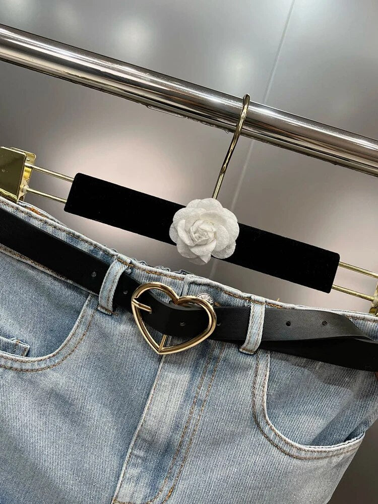 Patchwork Pocket Tank Tops For Women High Waist Sexy Denim Spliced Belt Vest Female Fashion Style Clothing