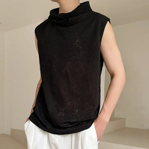 Load image into Gallery viewer, Chinese Style Loose Men&#39;s Tank Tops Casual Turtleneck Sleeveless Printing Simple Male Top New Summer Vest 9C6057
