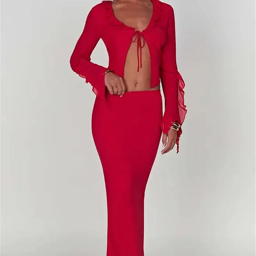 Load image into Gallery viewer, Thickened Fabric Sexy Maxi Skirt Women 2023 Autumn Winter New Solid High Waist Skinny Club Party Long Skirt Elegant
