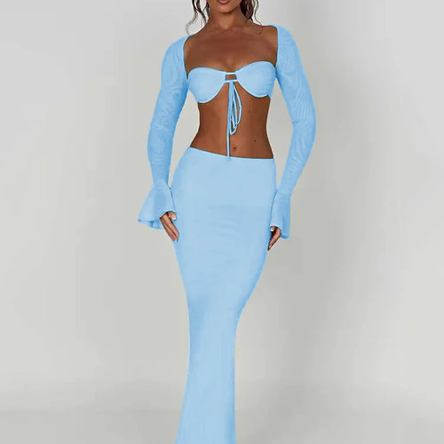 Load image into Gallery viewer, Thickened Fabric Sexy Maxi Skirt Women 2023 Autumn Winter New Solid High Waist Skinny Club Party Long Skirt Elegant
