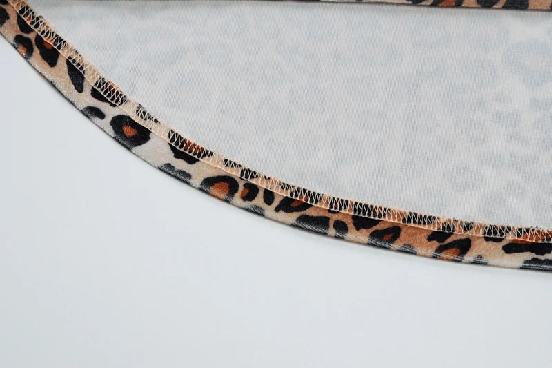 Leopard Print Long Sleeve Sexy Maxi Dress For Women Fashion Hollow Out Bodycon Printed Sexy Long Dress Elegant