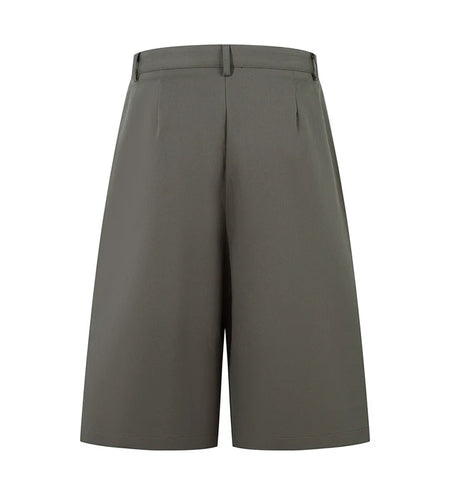 Men's Causal Shorts New American Pleated Cropped Summer Loose Solid Color Simple Design Straight Leg Male Clothing 9W1889