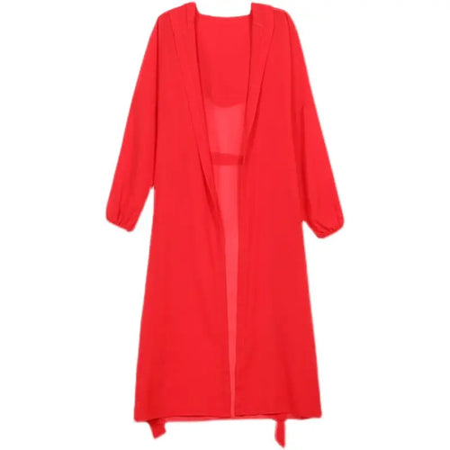 Load image into Gallery viewer, Summer Solid Shawl Cardigan Hooded Beach Shirts Women's Oversized Long Sleeve Cardigan Loose Sun Protection Bandage Blouses Top
