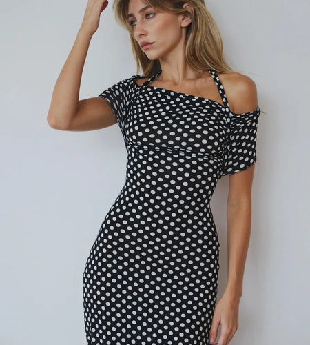 Elegant Sleeveless Hanging Collar One Shoulder Dress Women Sexy Backless Bodycon Slit Dress Party Holiday Beach Vestido