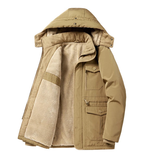 Load image into Gallery viewer, Men Detachable Hooded Parka Fleece Jacket Parkas Men Casual Brand Windproof Parka Coats Outwear Men Autumn Winter Thick Warm
