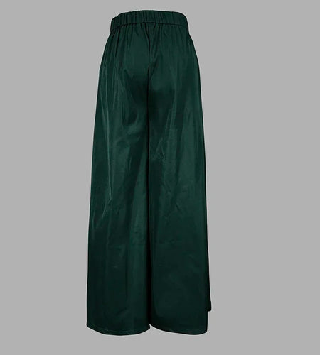 Women's Christmas Green Pant Outifits Fall 2024 Wide Leg Trousers with Pocket for Female Clothes Spring
