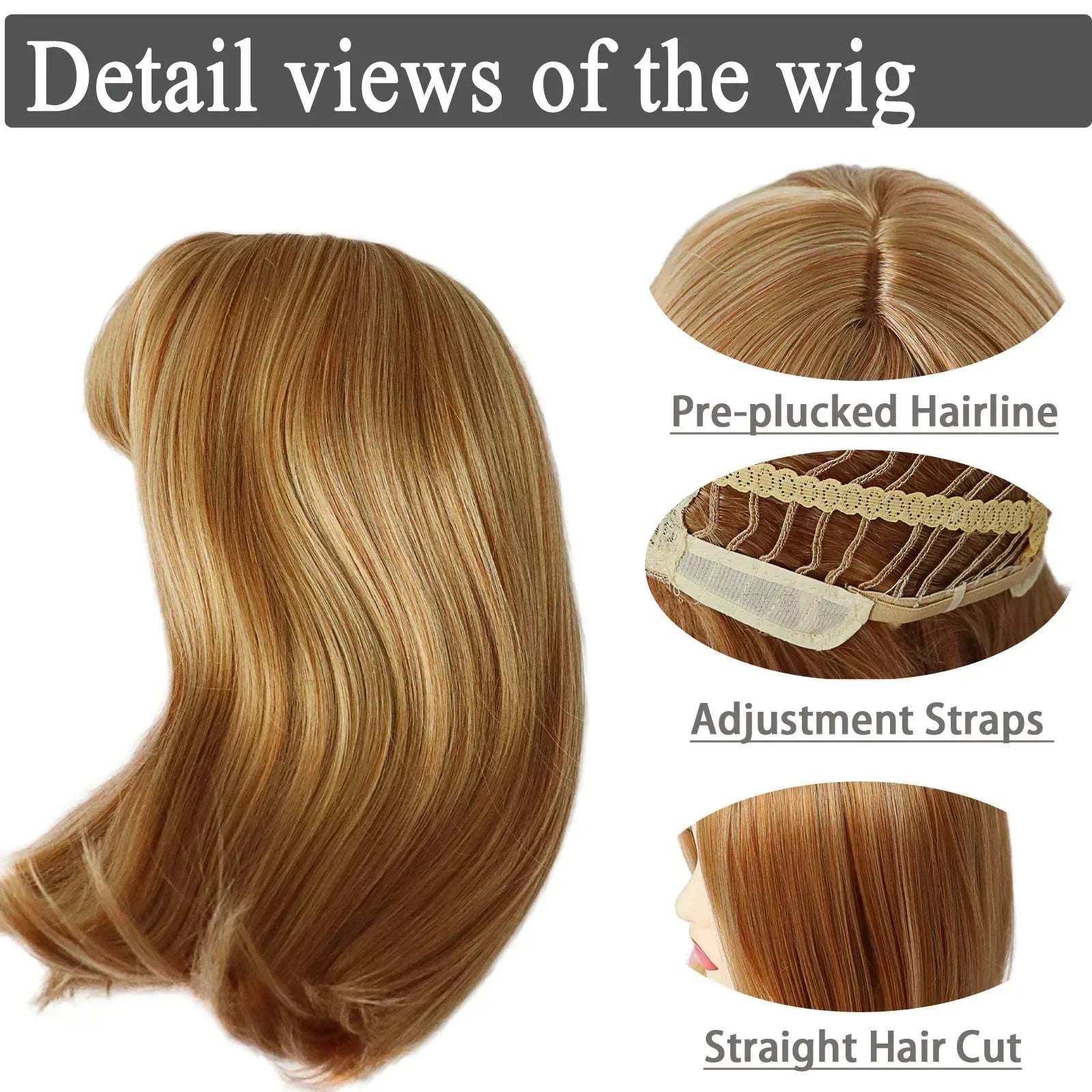 Synthetic Honey Blonde Wig with Bangs for Women Halloween Costume Wig Long Bob Wig Beth Dutton Wig Cosplay Yellow Stone