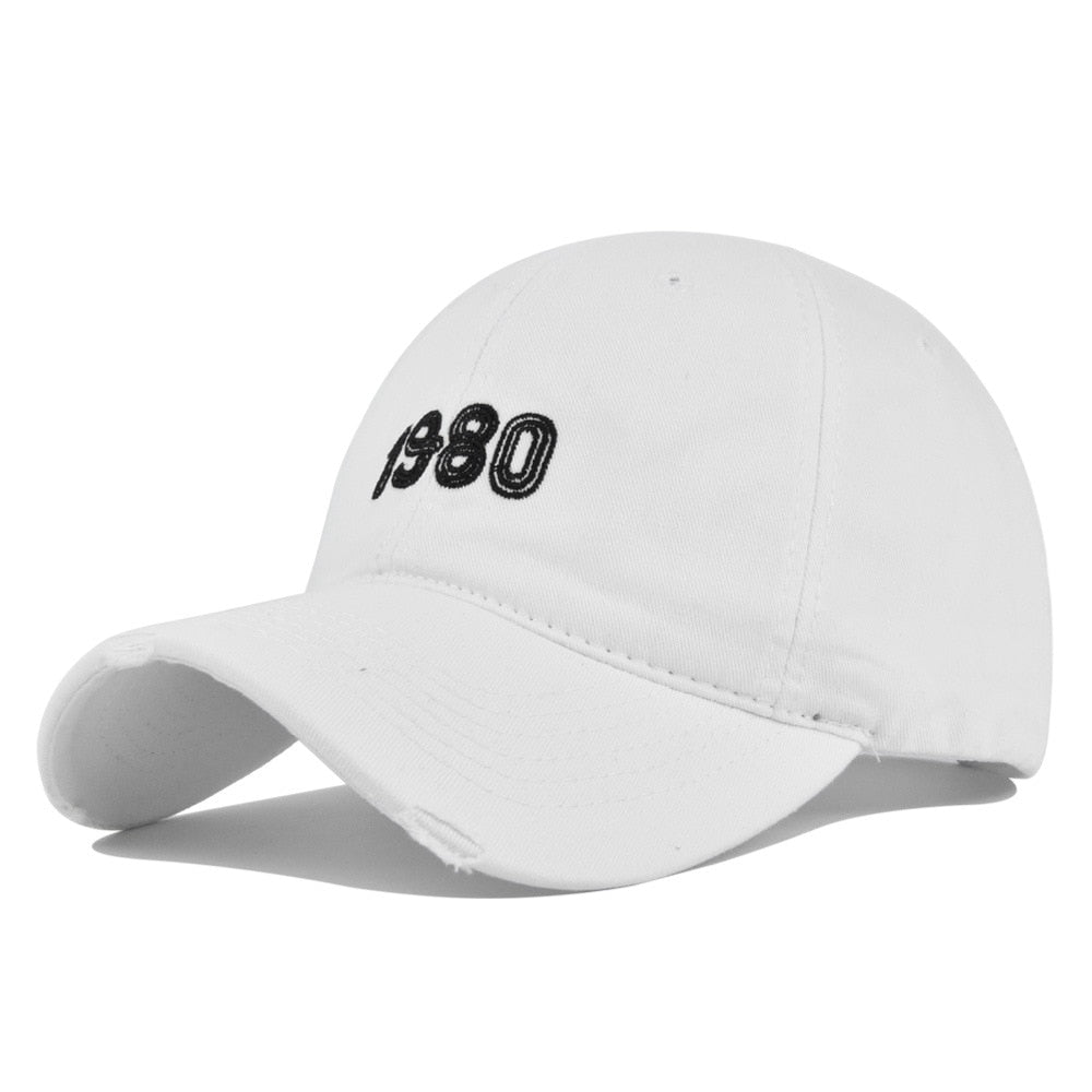 Retro Men's Caps 100% Cotton Women's Baseball Cap 1980 Letter Snapback Hat Spring Summer Trucker Cap Golf Kpop Dad Hat