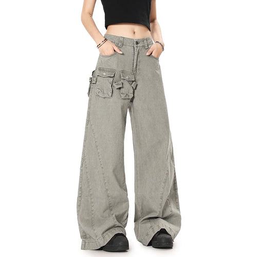 Load image into Gallery viewer, Men's Cargo Pants New American Style Micro Flared Trendy Splicing Stylish Multi Pockets Design Male Casual Trousers 9W193
