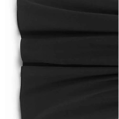 Load image into Gallery viewer, Women Black Side Pleated Spliced Big Size Midi Dress New Round Neck Long Sleeve Fashion Tide Spring Autumn 2025 1DH7010
