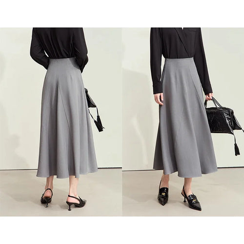 Load image into Gallery viewer, Amii Minimalism Skirts Woman 2024 Trend Autumn New Elegant Geometry Split Loose A-line Office Lady Midi Retro Skirt 12443032
