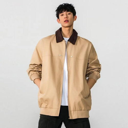 Load image into Gallery viewer, High Street Men&#39;s Jackets Spring New American Top Spliced Turn-down Collar Niche Design Multi Pockets Trendy 9W1273
