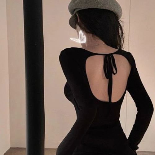 Load image into Gallery viewer, Korean Vintage Grunge Long Sleeve Tees Streetwear Trendy Sexy Casual Simple Women T-shirt Y2k Aesthetic All Match Slim Tshirts
