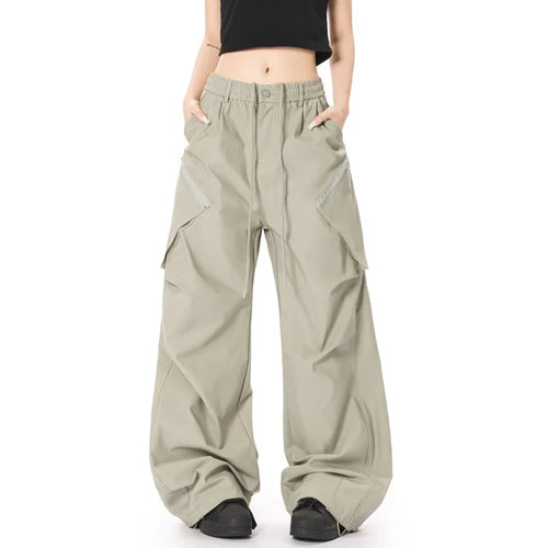 Load image into Gallery viewer, Men's Cargo Pants New American Straight Wide Leg Trendy Multi Pockets Stylish Elastic Waist Male Casual Bottoms 9W1927
