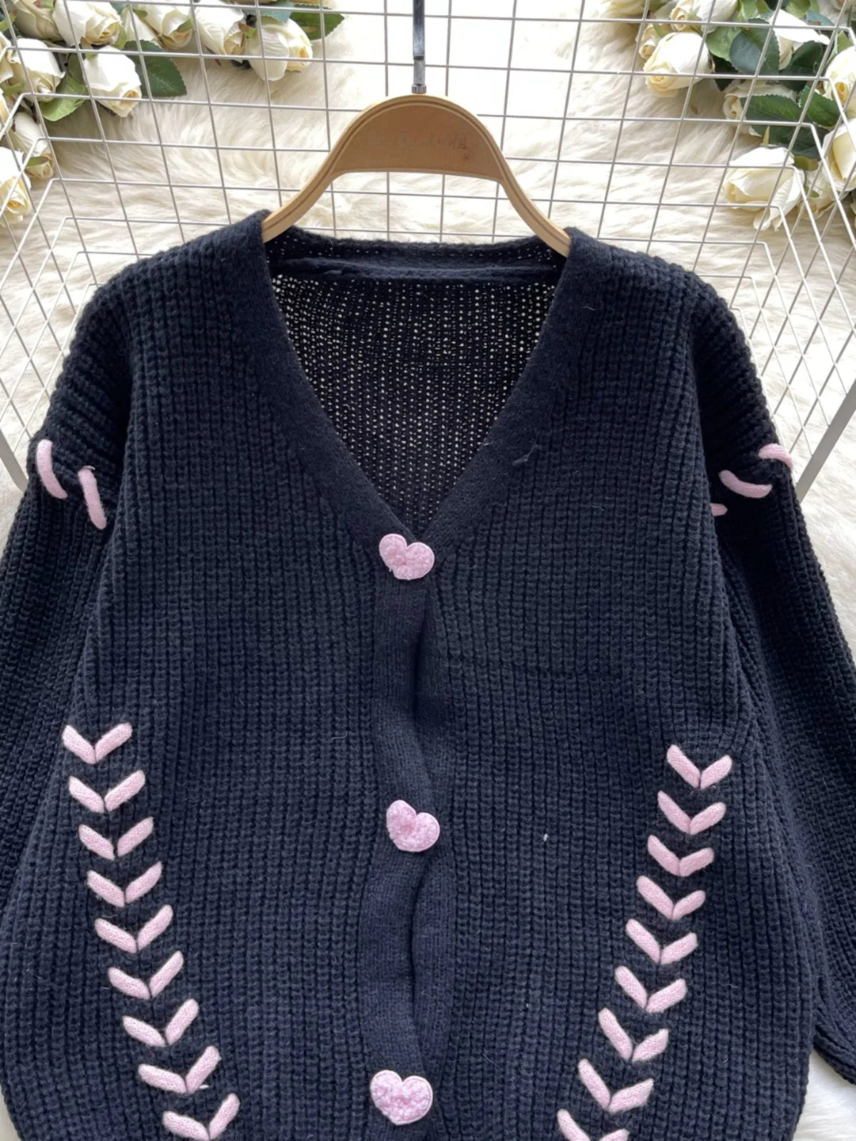 2024 New Autumn Winter Black Beige Single Breasted Cardigan Sweater Women Thick V Neck Casual Long Sleeved Knitted Top Versatile