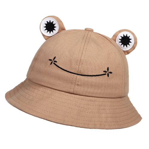 Load image into Gallery viewer, Cute Frog Bucket Hats women Bucket Hat Women Summer Outdoor Sun Fishing Cap Cotton Wild Panama Hats
