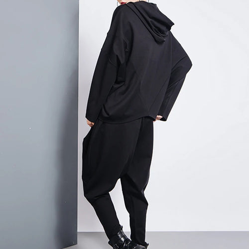 Load image into Gallery viewer, Big Pockets Spliced Irregular High Waist Harem Trousers New Loose Fit Pants Women Fashion Tide Spring Autumn 2025 1DD2684
