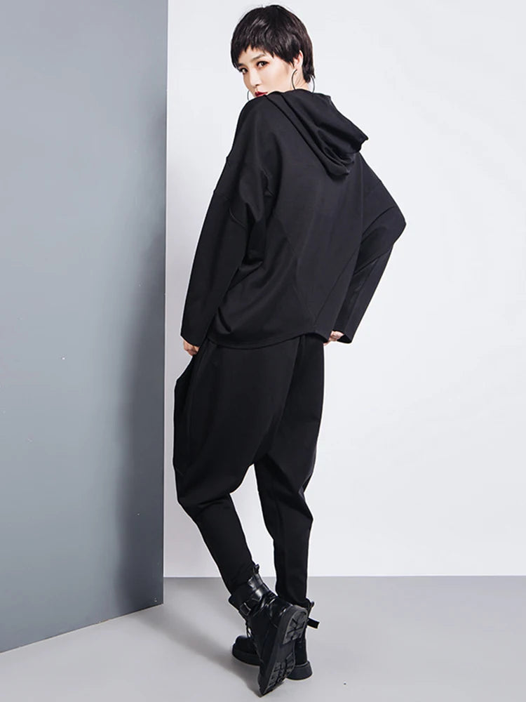 Big Pockets Spliced Irregular High Waist Harem Trousers New Loose Fit Pants Women Fashion Tide Spring Autumn 2025 1DD2684