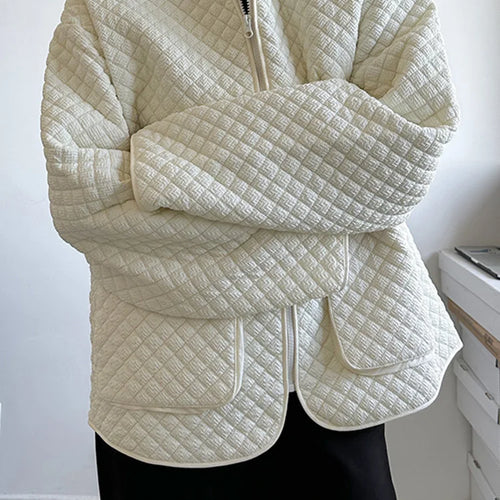 Load image into Gallery viewer, Beige Pocket Warm Big Size Cotton-padded Coat Long Sleeve Fit Women Parkas Fashion Tide New Autumn Winter 2025 1DH1754
