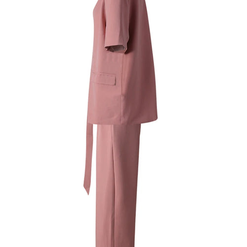 Load image into Gallery viewer, Big Size Green Blazer Wide Leg Pants Two Piece Suit New V-Neck Short Sleeve Women Fashion Tide Spring Summer 2025 CPG3079
