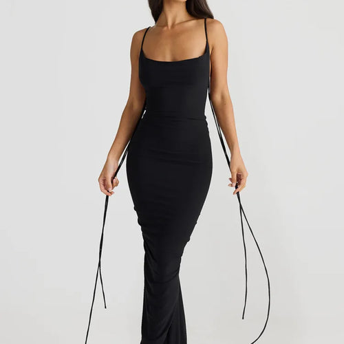 Load image into Gallery viewer, Floral Backless Sexy Maxi Dress Women Fashion Spaghetti Strap Sleeveless Bodycon Club Party Sexy Long Fishtail  Dress
