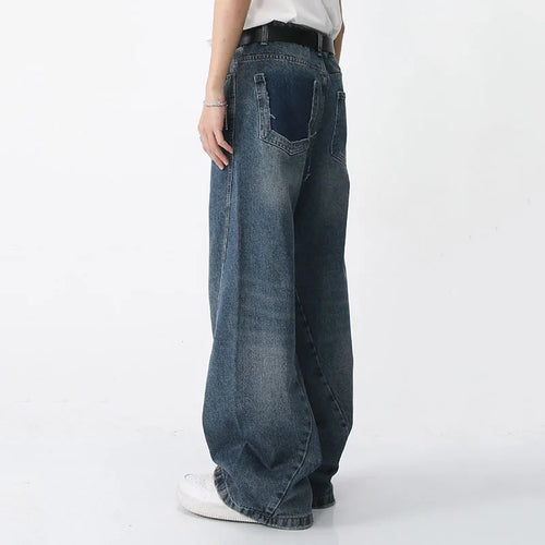 Load image into Gallery viewer, Men&#39;s Pants Spring 2023 New Casual Trousers Jeans Loose Wide Leg Simple Korean Fashion Vintage Pocket Design 9A7043
