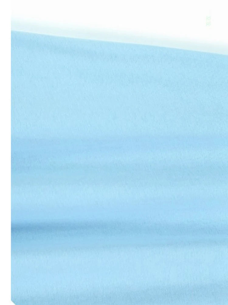 Women Blue Brief Pocket Casual Big Size Midi Dress New Round Neck Short Sleeve Fashion Tide Spring Summer 2025 1DJ1187