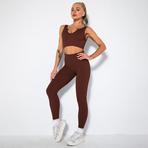 Load image into Gallery viewer, Seamless Yoga Set 2/3/4 Piece Gym Set Women Ribbed Crop Top Shorts Suits Fitness Sports Bra Leggings Running Outfits Tracksuit v1
